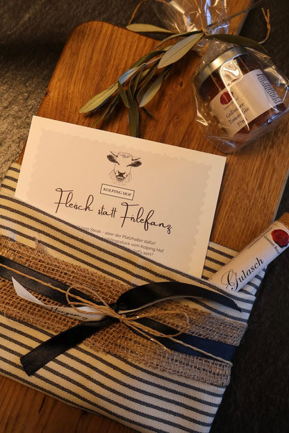 Großes Servierbrett mit Gutschein & Gravur